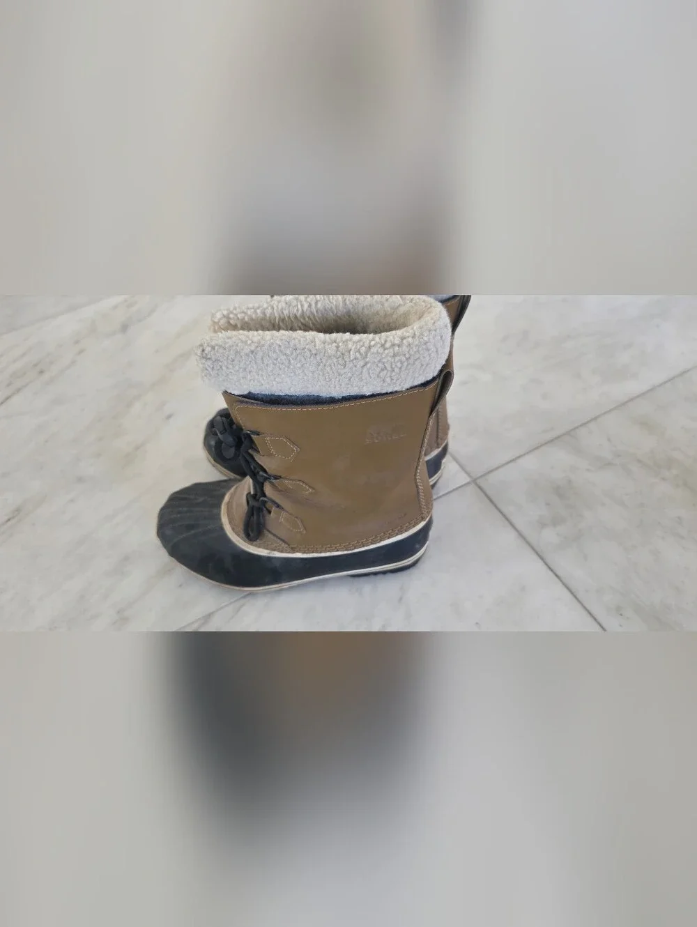 Sorel Two-Tone Brown and Black Insulated Lace-Up Winter Boots